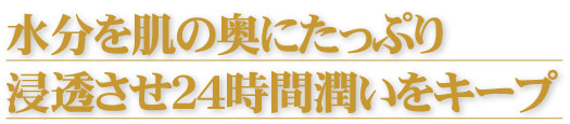 水分を肌の奥にたっぷり浸透させ24時間潤いをキープ