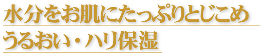 水分をお肌にたっぷりとじこめうるおい・ハリ保湿